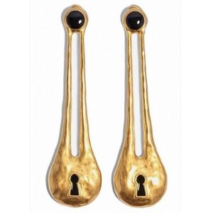 Gold and Black Drop Earrings